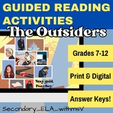 The Outsiders Graphic Organizer Activities for Comprehension