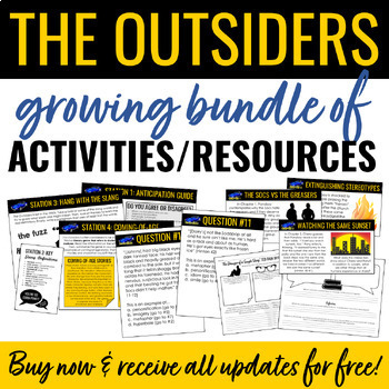 Preview of The Outsiders: Growing Unit Bundle - Buy now & save later - Engaging Activities