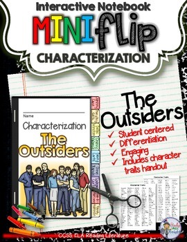 Preview of The Outsiders: Interactive Notebook Characterization Mini Flip