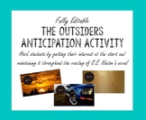 The Outsiders Introduction Activity Anticipation Box