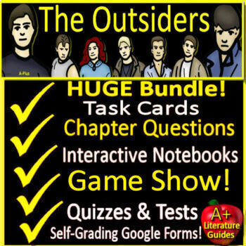 Preview of The Outsiders Novel Study Final Test, Activities, Chapter Questions, Quizzes