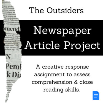 Preview of The Outsiders Newspaper Article Project