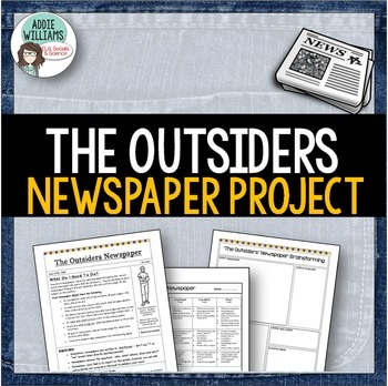 Preview of The Outsiders Newspaper Project - Includes Editable Newspaper Templates