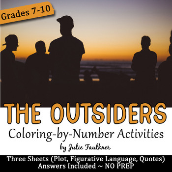 Preview of The Outsiders Novel/Movie Coloring-by-Number Activities