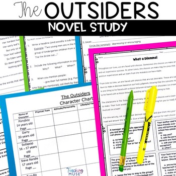 Preview of The Outsiders Novel Study