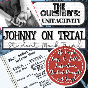 Preview of The Outsiders Novel Study Activity: "JOHNNY ON TRIAL" (Student Mock Trial)