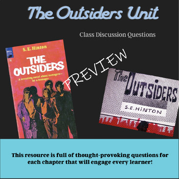 Preview of The Outsiders Novel Study Discussion Questions