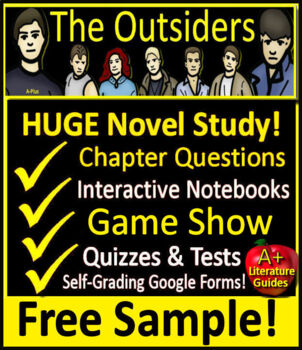 Preview of The Outsiders Novel Study Free Sample 