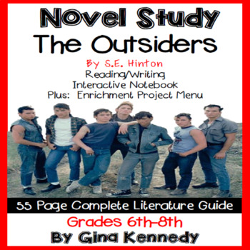 Preview of The Outsiders Novel Study and Enrichment Project Menu; Plus Digital Option