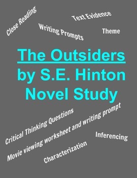 Preview of The Outsiders Novel Unit - Close Reading, Inference, Text Evidence, Writing
