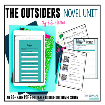 Preview of The Outsiders by S.E. Hinton Novel Study - DIGITAL & PRINT