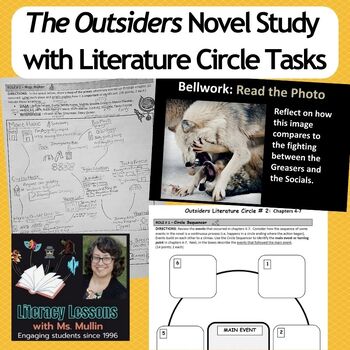 Preview of "The Outsiders" Novel Study with Literature Circle Tasks