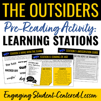 Preview of The Outsiders Pre-Reading Learning Stations: Engaging Activity