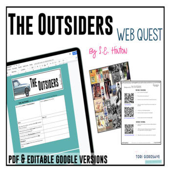 Preview of The Outsiders PREREADING WebQuest - DIGITAL & PRINT