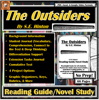 Preview of The Outsiders | Reading Guide | Book / Literature Novel Study |FULL |S.E. Hinton