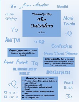 The Outsiders Trivia Game Fun For The Whole Class Tpt