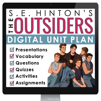 Preview of The Outsiders Unit Plan - S.E. Hinton Novel Study Reading Unit - Digital Version