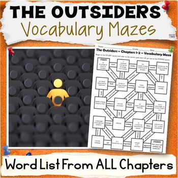 Preview of The Outsiders Vocabulary Mazes for ALL Chapters - Puzzles Activity Packet