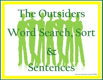 Preview of The Outsiders Word Search, Sort & Sentences