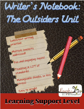 Preview of The Outsiders Writer's Notebook-Learning Support