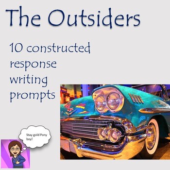 Preview of The Outsiders Writing Prompts Constructed Response CCSS Digital Activity