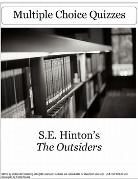Preview of The Outsiders by S.E. Hinton Multiple Choice Chapter Quizzes