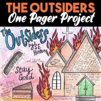Preview of The Outsiders One Pager Project — Novel by S. E. Hinton