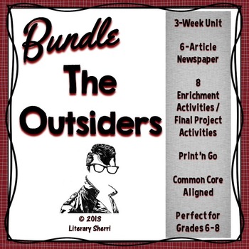 Preview of OUTSIDERS by S.E. Hinton: Novel Unit, Final Project, Newspaper Project Bundle