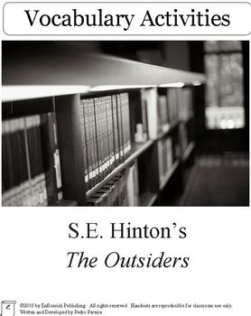 Preview of The Outsiders by S.E. Hinton Vocabulary Unit Plan