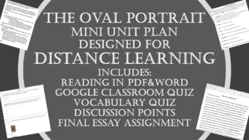 Preview of The Oval Portrait by Edgar Allan Poe Distance Learning Mini Unit Plan English