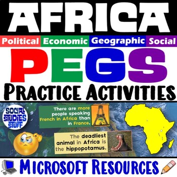 Preview of The PEGS Factors of Africa 5-E Lesson | Fun Practice Activities | Microsoft