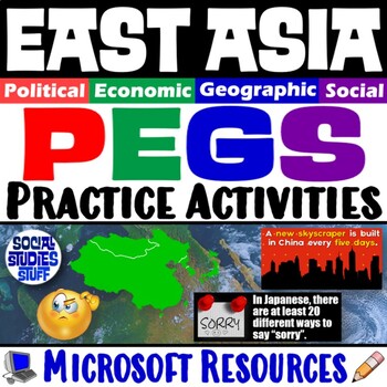 Preview of The PEGS Factors of East Asia 5-E Lesson | Fun Practice Activities | Microsoft