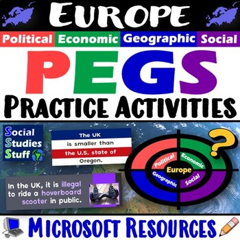 Preview of The PEGS Factors of Europe 5-E Lesson | Fun Practice Activities | Microsoft
