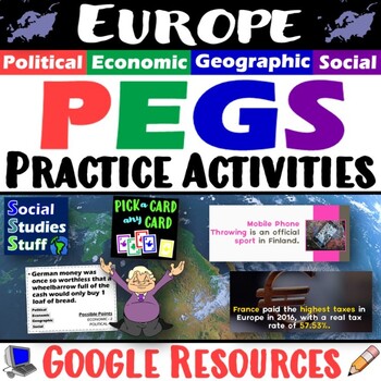 Preview of The PEGS Factors of Europe 5-E Lesson | Practice Activities and Game | Google