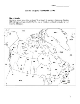 The PERFECT Canadian Geography Test ANSWER KEY TPT   Original 8386862 4 