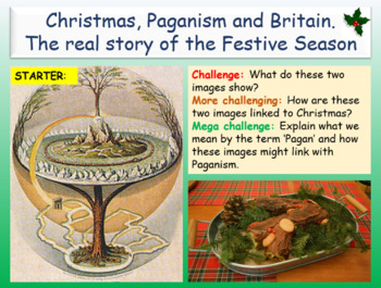 Preview of Pagan Origins of Christmas Powerpoint, Worksheet + Activities