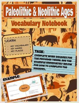 Preview of The Paleolithic & Neolithic Periods Digital Vocabulary Workbook (Printable)