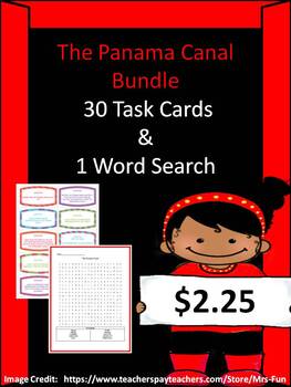 Preview of The Panama Canal Bundle (30 Task Cards & 1 Word Search)