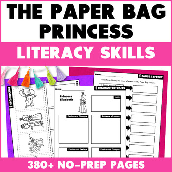 Preview of The Paper Bag Princess Book Activities - Reading Comprehension Literacy Skills