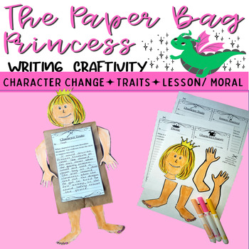 Preview of The Paper Bag Princess Craft Writing Activity * Text Evidence * Fairy Tales