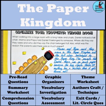 Preview of The Paper Kingdom by Helena Ku Rhee Graphic Organizer and Question Set