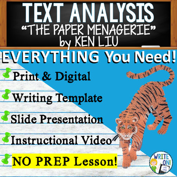 Preview of The Paper Menagerie by Ken Liu - Text Evidence - Text Analysis Essay Writing
