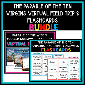 Preview of The Parable of the Ten Virgins Virtual Field Trip & Flashcards Bundle