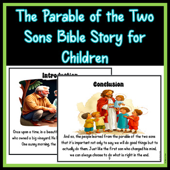 Preview of The Parable of the Two Sons Bible Story for Children