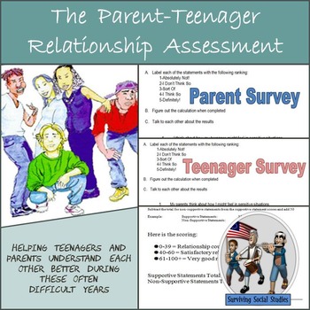 Preview of Teenagers - The Parent /Teenager Relationship Assessment