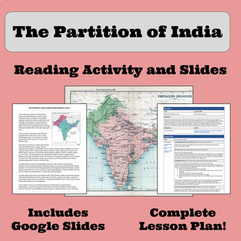 Preview of The Partition of India: Slides and Reading Activity