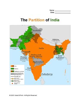 Preview of The Partition of India Worksheet