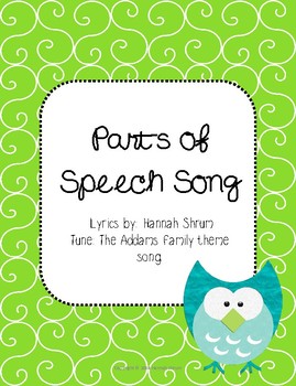 Preview of The Parts of Speech Song