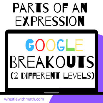 Preview of The Parts of an Expression – Two Breakout Activities!