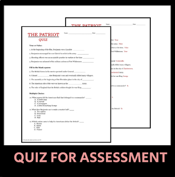 The Patriot Movie Guide: Includes Viewing Guide, Worksheets, and Quiz